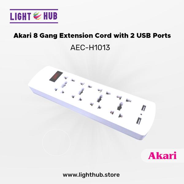BUY 1 TAKE 1: Akari 8 Gang Extension Cord with USB Port (AEC-H1013 x 2)