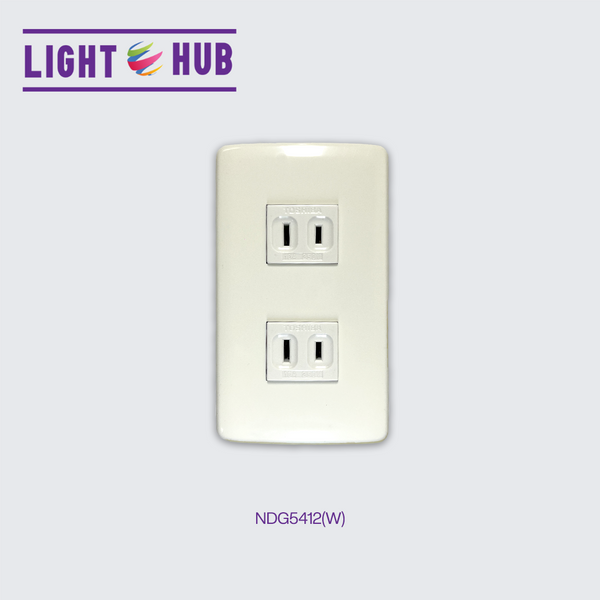 TOSHIBA: 2 GANG FLAT OUTLET