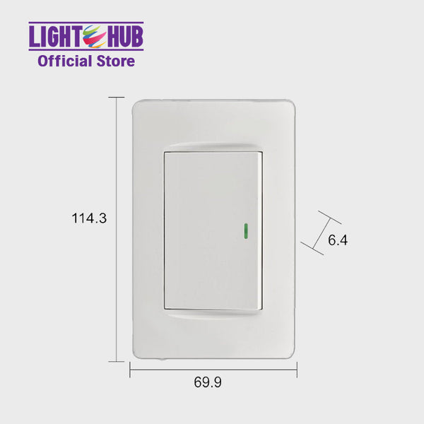 Akari 1 Gang 1 Way Switch White (AWD-Z8101-1)
