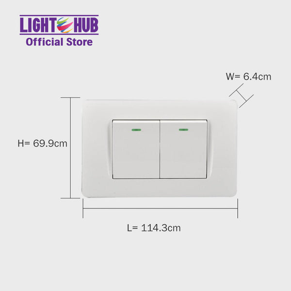 Akari 2 Gang 1 Way Switch (AWD-Z8101-2)