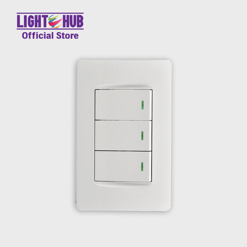 Akari 3 Gang 1 Way Switch (AWD-Z8101-3) | Lighthub.Store