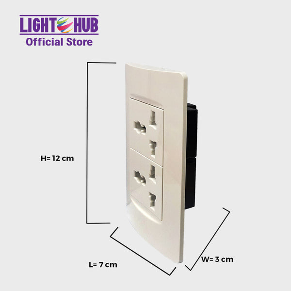 Akari 2 Gang Multi-Purpose Outlet White (AWD-Z8204)