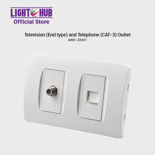 Akari Television (End type) and Telephone (CAT-3) Outlet (AWD-Z8207)