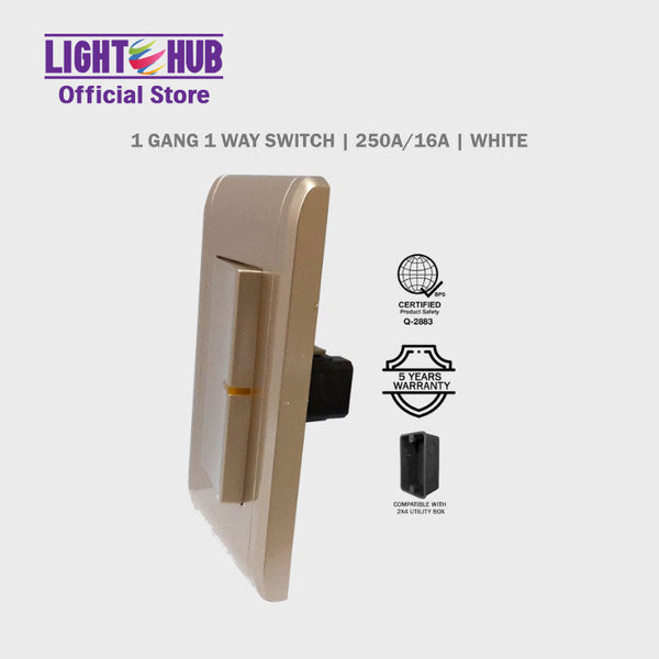 Akari 1 Gang 1 Way Switch Gold (AWD2014V(G))