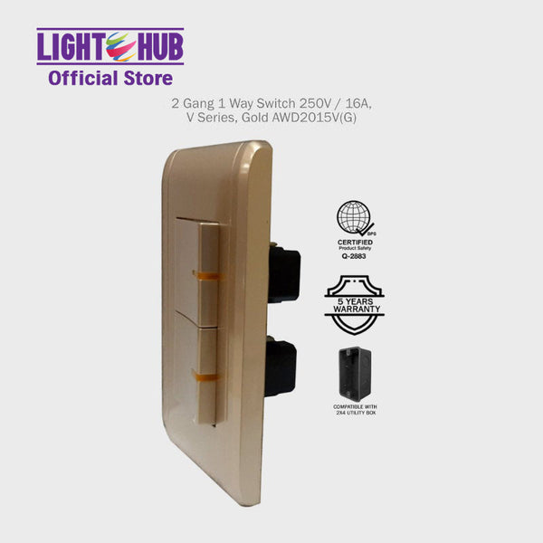 Akari 2 Gang 1 Way Switch (AWD2015V (G))