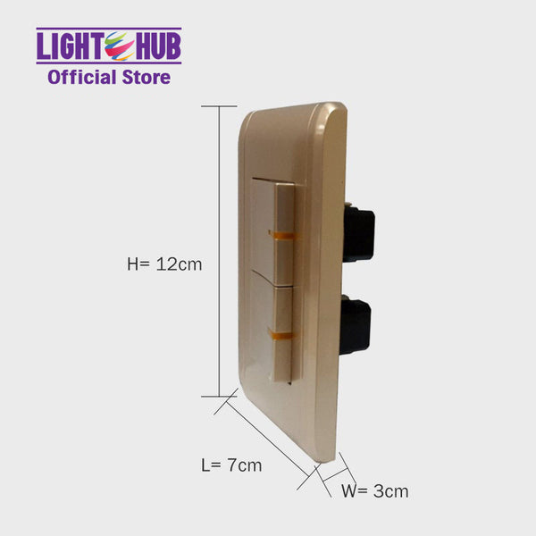 Akari 2 Gang 1 Way Switch (AWD2015V (G))