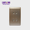 Akari 2 Gang Universal Socket Gold (AWD2GUV (G))