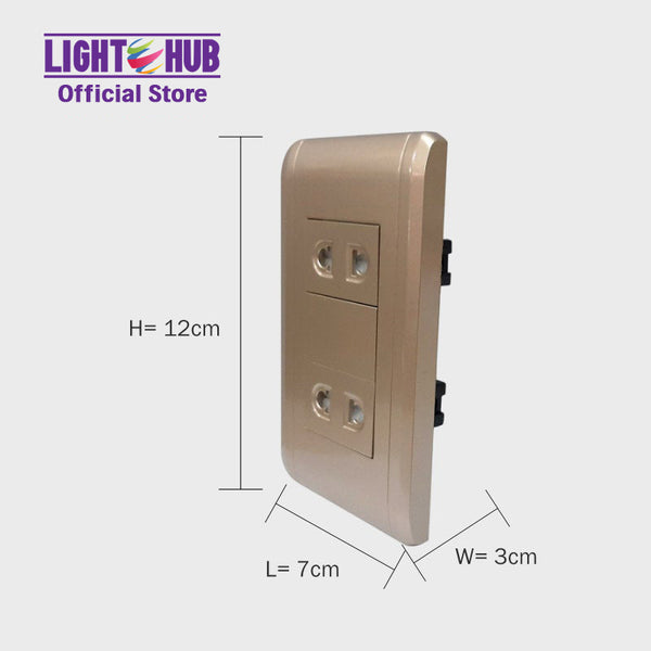 Akari 2 Gang Universal Socket Gold (AWD2GUV (G))