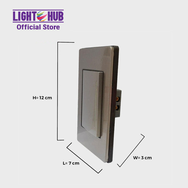 Akari 1 Gang 1 Way Switch Silver (AWS-101-S)