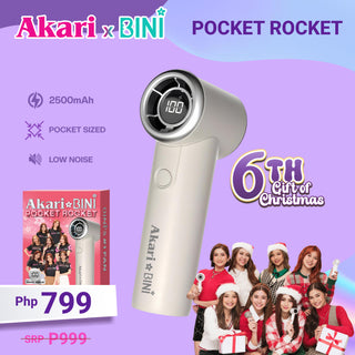 Akari X Bini : Akari Rechargeable Pocket Rocket Fan - White