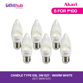 CLEARANCE SALE 6 FOR P100: Akari LED Candle Bulb 3W Warm White E14 (ACT-3WW-E27)
