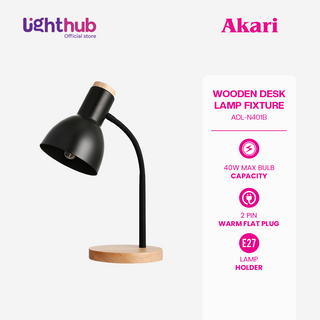 CLEARANCE SALE: Akari Nordic Wooden Desk lamp fixture (ADL-N401B)