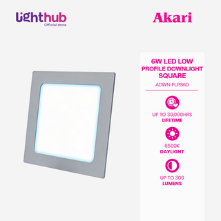 Akari LED Low Profile Downlight Square 6W - Daylight (ADWN-FLPS6D)