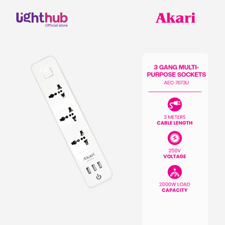 CLEARANCE SALE: Akari 3 Gang Extension Cord (AEC-7673U)