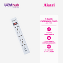 Akari 5 Gang Extension Cord with Surge Protection and Overload protection with Main Switch (AEC-F806)
