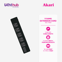 Akari 5 Gang Extension Cord with Individual Switch and USB (AEC-F808)