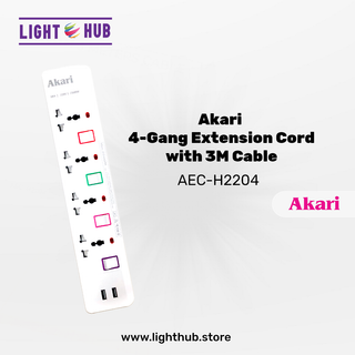 Akari 4 Gang USB Extension Cord (AEC-H2204)