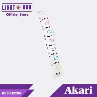 Akari 6 Gang USB Extension Cord (AEC-H2206)