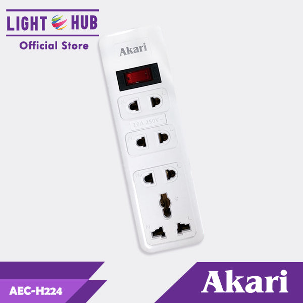 Akari 4 Gang Extension Cord 3 Meters (1 multipurpose socket and 3 universal sockets) AEC-H224