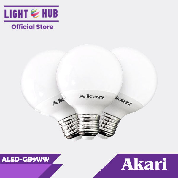 3 PCS FOR P99: Akari Led Globe Bulb 9W Warm White (ALED-GB9WW x 3)