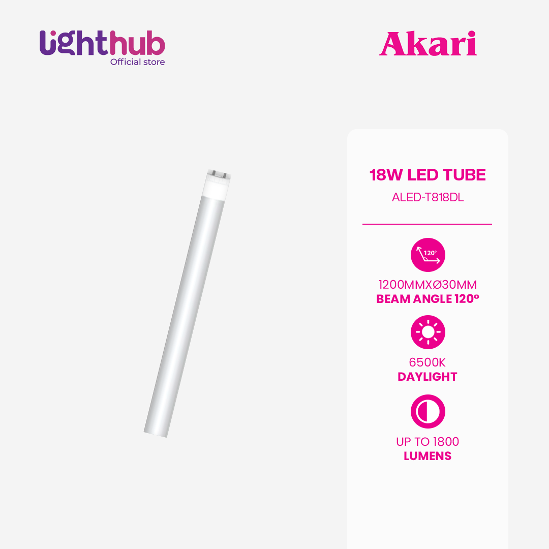 Akari LED Tube 18W - Daylight (ALED-T818DL) | Lighthub.Store