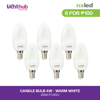 CLEARANCE SALE: 6 FOR P100 Nxled Candle Led Bulb 4W Warm White (ANX-FC4WW x 3)
