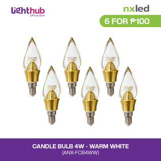 CLEARANCE SALE: 6 FOR P100  Nxled Led Candle Bulb 4W Warm White (ANX-FCB4WW)