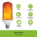 Nxled 3W Flame Bulb - Warm White (ANX-FLMB3)