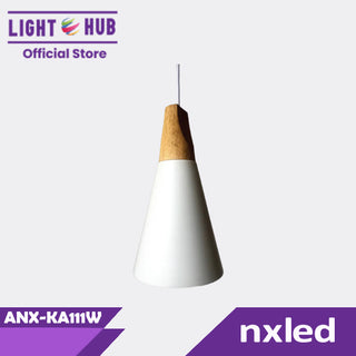 Nxled Chandelier White Wooden Cone (ANX-KA111W)