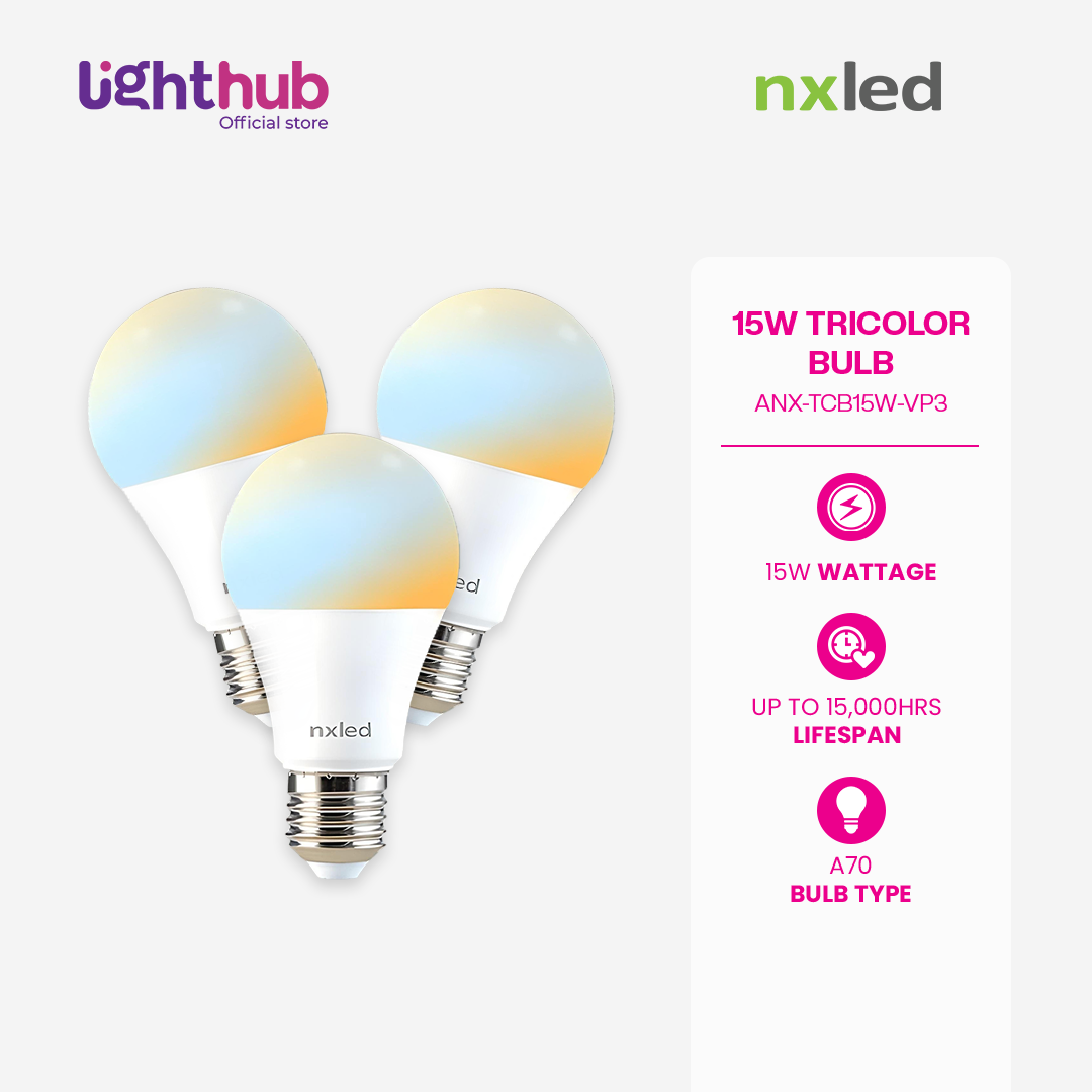 Nxled 15W Tricolor Value Packs (3 Bulbs per Pack) - ANX-TCB15W-VP3 ...