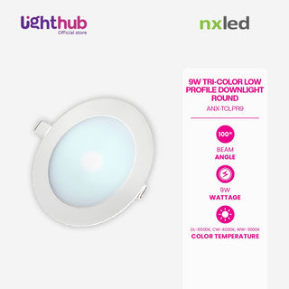 Nxled Tricolor Low  Profile Downlight Round 9W (ANX-TCLPR9)