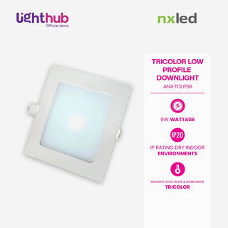 Nxled Tricolor Low Profile Downlight Square 9W