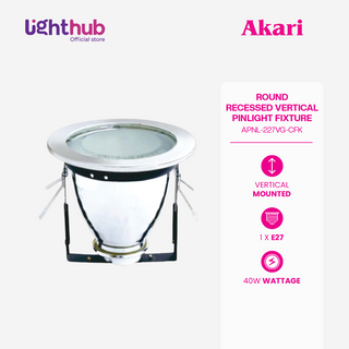 Akari Round Recessed Vertical Pinlight Fixture 227V (APNL-227VG-CFK)