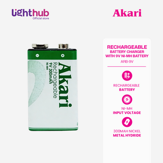 Akari Rechargeable Battery Charger with 1x9V Battery (ARBC-9V)