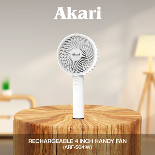 CLEARANCE SALE: Akari 4" Rechargeable Handy Fan (ARF-5041W)