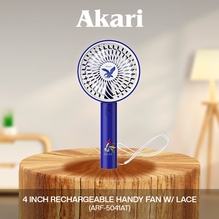 CLEARANCE SALE: AKARI [ ATENEO] 4" Rechargeable Handy Fan w/ Lace (ARF-5041AT)