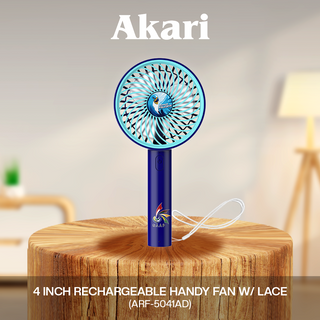 CLEARANCE SALE: AKARI [ ADU ] 4" Rechargeable Handy Fan w/ Lace (ARF-5041AD)