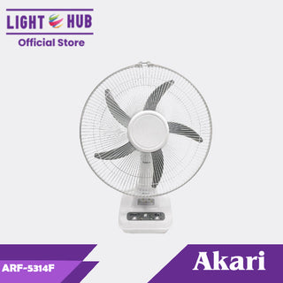 Akari 14" Rechargeable Oscillating Fan with LED Night Light (ARF-5314F)