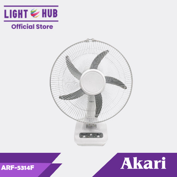 Akari 14" Rechargeable Oscillating Fan with LED Night Light (ARF-5314F)
