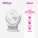 CLEARANCE SALE: Akari Rechargeable 8” LED Cooling Fan (ARF-5873)