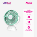 Akari 6” Rechargeable LED Deskfan with Night Light Function (ARF-606)