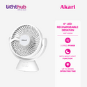 Akari 6” Rechargeable LED Deskfan with Night Light Function (ARF-606)