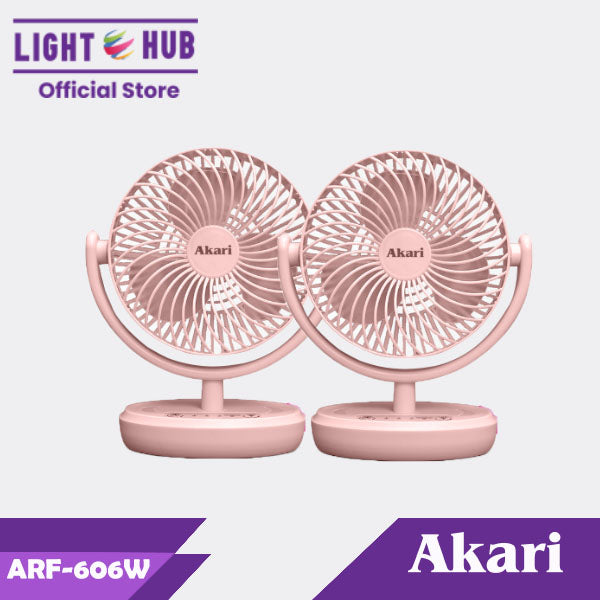 BUY 1 TAKE 1: Akari 6" Rechargeable Fan with 8W LED (ARF-606W/B/P/G & ARF-606A x 2)
