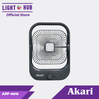Akari 8" Rechargeable Square Fan with LED (ARF-8018)-White