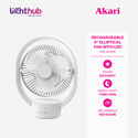 Akari 8" Rechargeable Elliptical Fan w/ LED (ARF-8028W)