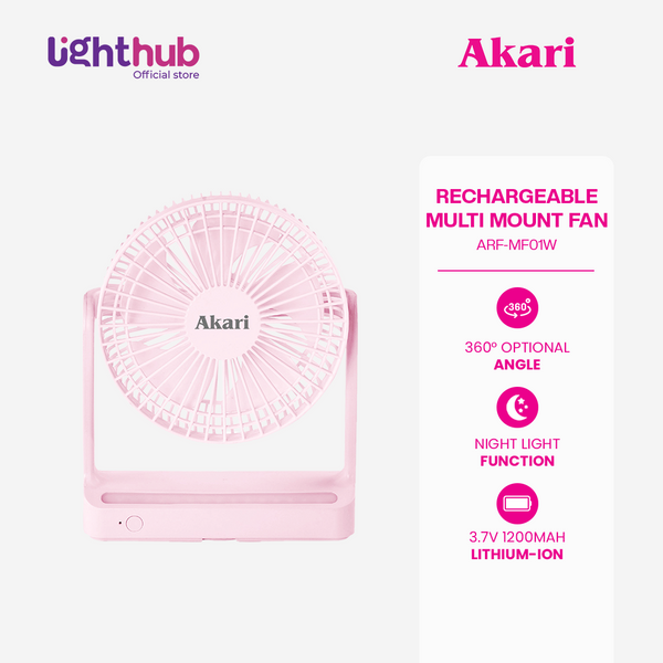 CLEARANCE SALE: Akari Rechargeable Multi Mount Fan (ARF-MF01)