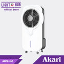 Akari Rechargeable Air Cooler with Purifier and LED Night Light (ARFC-12C) + Akari 6” Rechargeable LED Deskfan with Night Light Function (ARF-606W)