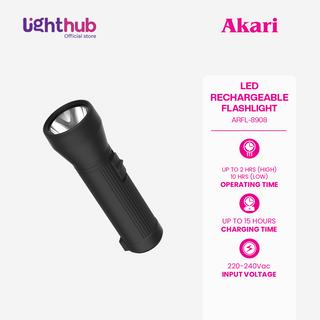 Akari ARFL-8908 LED Rechargeable Flashlight – Long-Lasting Power, Bright & Reliable Emergency Light