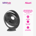 CLEARANCE SALE:Akari 8” Rechargeable LED Orbit Fan with Night Light Function (ARF-327G)