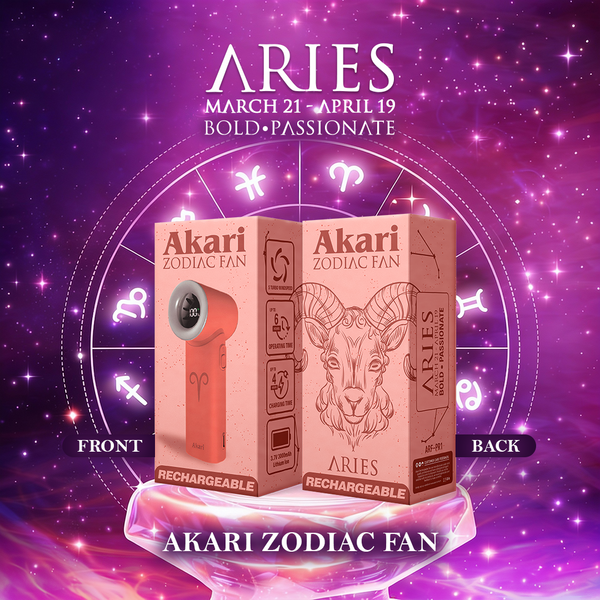 Akari Rechargeable Pocket Rocket Zodiac Fan (NEW ARRIVAL) Aries (ARF-PR1)